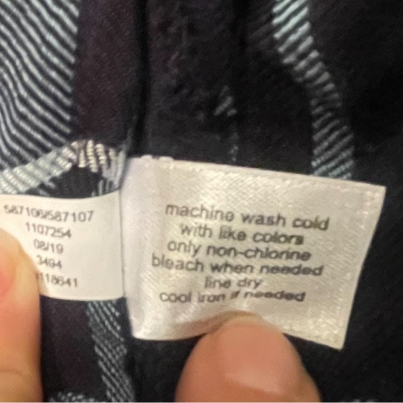 Lane Bryant  Womens Teal/Navy Plaid Popover Roll Tab Sleeve Button Down 22/24 - Picture 14 of 16